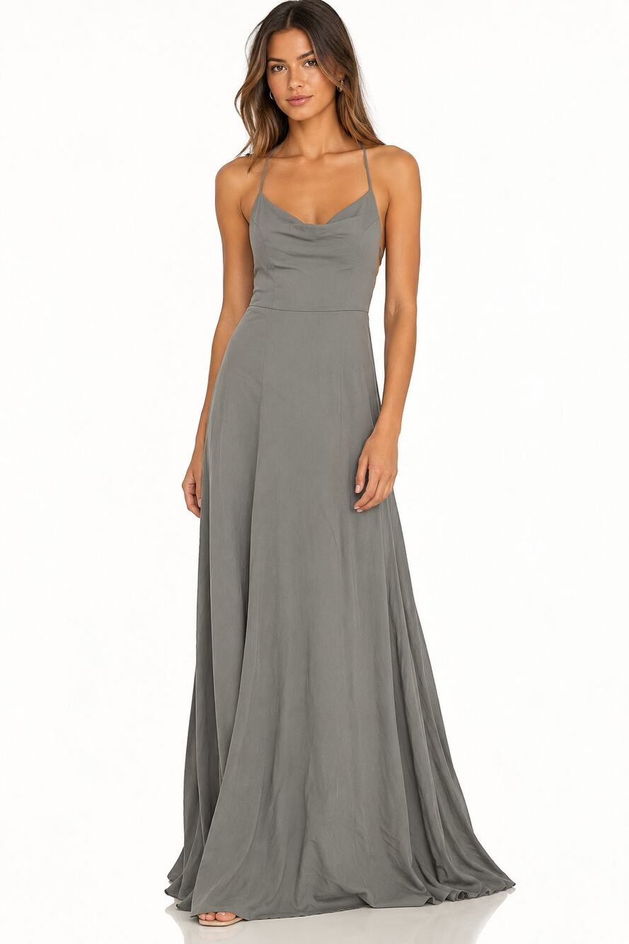 Show Me Your Mumu Gray Godshaw Goddess Cross Back Maxi Dress NWT Size Small